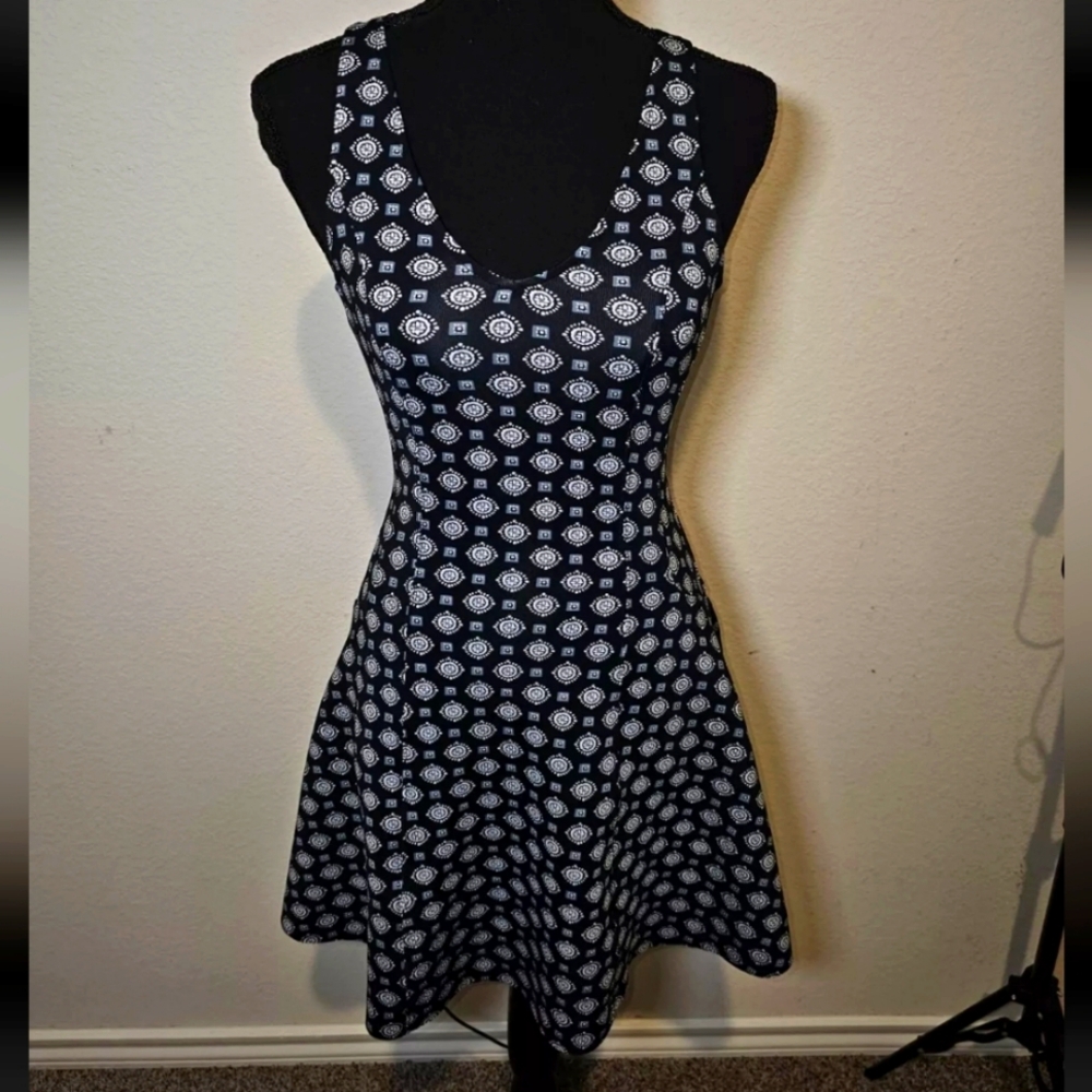 ABERCROMBIE FITCH Women’s Scuba Skater Tank Mini Sleeveless Dress Stretch Sz S